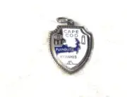 Estate 50s-60s ster/enam Shield CHARM 1629 CAPE COD Plymouth Hyannis lighthouse