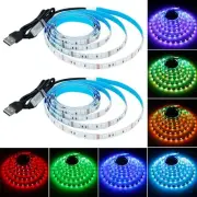 5V USB RGB LED Strip Light USB Powered 13.2ft/4M (2pcs x 6.6ft) 240LEDs Flexi...
