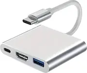 EZONEDEAL HDMI to USB C Hub, Type C Multiport Adapter With PD Charging, 4K HDMI & USB 3.0 Port - Compatible With MacBook, Chromebook, Dell XPS 13