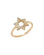 Zoe Chicco 14K Yellow Gold Small Diamond Bezel Star of David Ring, 0.15 ct. t. w.