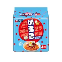 在飛比找蝦皮購物優惠-『韓日食糖』現貨❣️韓國🇰🇷農心 甜辣水梨冷拌麵 4入裝 夏
