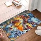 Animal Arts Bath Mat Cats Colorful Abstract Art Doormat Kitchen Home Decoration