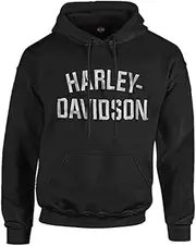 [HARLEY-DAVIDSON] Men's Heritage Pullover Hooded Sweatshirt Black Hoodie 30296635