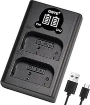 DSTE BLX-1 Battery USB Dual Quick Charger with LCD Display Compatible for Olympus OM-1 OM1 Camera