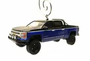2015 Chevy Silverado Truck Custom Christmas Ornament 1:64 Blue