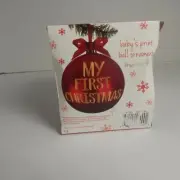 Baby's First Christmas Hand Print Ball Holiday Ornament Red Ball-Tiny Ideas