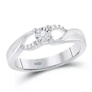 Sterling Silver Round Diamond Solitaire Promise Bridal Engagement Ring 1/20 Cara