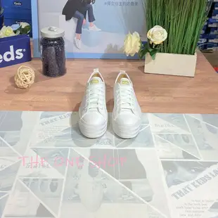 Keds 侯佩岑 小白鞋 厚底 加厚 4公分 皮革 白色 全白 基本款 增高 防潑水 經典款 帆布鞋 WH61626