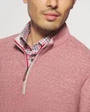 NWT JOHNNIE-O $128 SULLY 1/4 ZIP PULLOVER IN CRIMSON SZ S SMALL