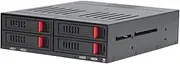Gugxiom 4 Bay HDD Cage SATA Mobile Rack, 2.5in HDD Cage External Hard Drive Enclosure Hot Swappable, Compatible 9.5mm 12.5mm Thick Bottom Hard Drives SSDs