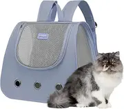 BOSERMEN Cat Backpack, Fully Ventilated Collapsible Dog Backpack for Outdoor Travel Hiking Camping, Dog Backpack, Portable Pet Backpack(Blue)