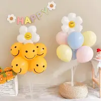 在飛比找momo購物網優惠-韓系ins風笑臉氣球雙桌飄組1組(生日派對 氣球佈置 周歲慶