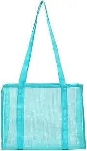 [Zhangjunfle] Quick Dry Mesh Shower Caddy Tote Bag, 1Pc Green Mesh Shower Caddy Bag Quick Dry Tote Bag, Green Women Travel Tote Bag Travel Hollow Shoulder Caddy Tote