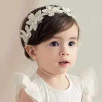 在飛比找PChome24h購物優惠-Happy Prince韓國製 Biovi蕾絲花女嬰兒童髮帶