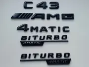 Mercedes Benz C43 AMG BITURBO 4MATIC Rear Emblem Badge Set Gloss Black