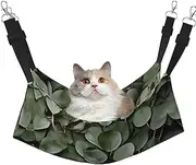 EdWal Eucalyptus Leaves print Soft Sleeping Hammock Cat Hammock for Cage Hanging,Pet Hammock Bed Adjustable for Small Animals