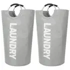 2 Pack 90L Laundry Basket,Waterproof Laundry Hamper,Dirty 2 Pack-90L Light Grey