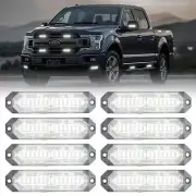8-Pcs 12 LED Sync Feature Emergency Strobe Grille Lights Ultra Slim Surface M...