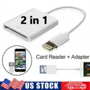 TF SD Card Adapter Camera Reader 2 In 1 For iPhone 14 13 12 11 X XS XR 8 7 iPad