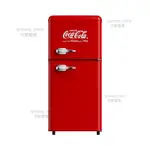 可口可樂復古小冰箱小型家用迷你冰箱宿舍租房雙門冷凍冷藏展示柜百貨商行
