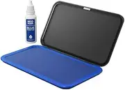 NEO MARK Large Blue Stamp Pad Kit(1oz Ink Included), Innovative Magnetic Lid Design, Premium Felt Stamp Pad for Office, Home-3.50×6.25Inch