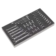 Tool Tray with Specialised Spanner Set 30pc - Metric S01125 Sealey New