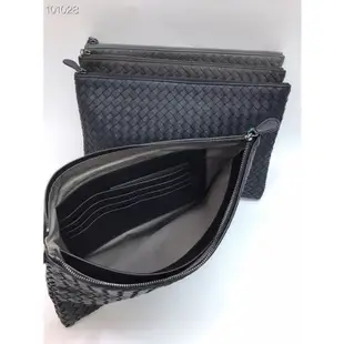 Bottega Veneta 522430 BV 小羊皮編織手拿包 黑色