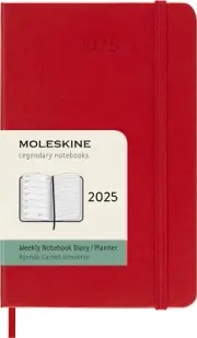 MOLESKINE- 2025-12 Month Weekly Notebook Hard Cover Diary - Pocket - Scarlet Red