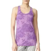 NWT Adidas Women's Tonal Floral Print ClimaLite Tank Top Purple AY3946 (17C)