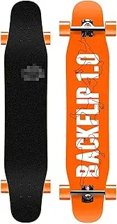 Sports Longboard Skateboard, 47" 7-Layer Hard Rock Maple Double-tilt International Orange Pattern Professional Dance Board Longboard Suitable for Beginners Adults