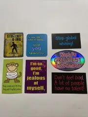 Vintage Y2k Vending Machine Stickers Lot Of 7 Bratty Snotty Funny Holo VSI CEI