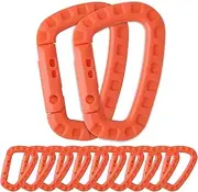 Tactical Carabiner Keychain -12/15/16 Pack Hard Polymer Carabiners D Rings Light Weight Spring Snap Gear Clip Utility Hooks Backpack Hanging Buckle for Outdoor Travelling Camping
