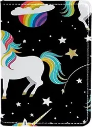 [CWAGFEQZ] Passport Holder,Passport Wallet,Passport and Vaccine Card Holder Combo,Space Planet Rainbow Unicorns