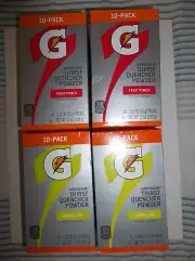 4 Gatorade Thirst Quencher Powder Packets Fruit Punch Lemon Lime Boxes