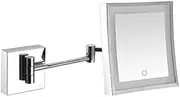 Makeup Mirror Wall Mounted Extra Long Arm, Cosmetic Mirror Magnification, Vanity Mirror 360° Swivel Extend and Fold,Single-Sided Bathroom Shaving Mirror