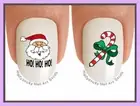 Nail Art X817 CHRISTMAS Santa HoHoHo Candy Cane WaterSlide Nail Decals Transfers
