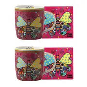 Maxwell & Williams Donna Sharma Decorative 2x 370ml Mug & 2x 9.5cm Coaster Set