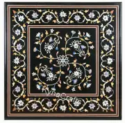 Square Marble Coffee Table Top Gemstone Inlay Work Sofa Center Table for Hallway