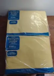 Morgan Jones Double Sheets Flat & Fitted Yellow Twilite Made in USA Old Stock