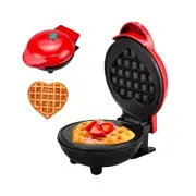 Mini Waffle Maker, 4” Heart Shape Waffle Maker Non-Stick , Easy to Clean Red
