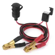 12V 24V Female Car Cigarette Lighter Socket To Battery Alligator Crocodile Clips