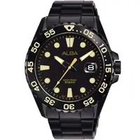 在飛比找momo購物網優惠-【ALBA】深海黑設計手錶-42mm(AS9N23X1/VJ
