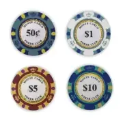 Low Stakes Cash Game Monte Carlo Poker Chips Set Bulk - Ideal $0.50/$1 Blinds