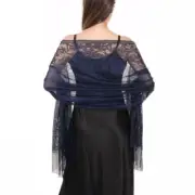 Shawls and Wraps for Evening Dresses - Lace Shawl Pashmina Wedding Beige-a