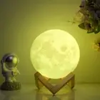 Moon Lamp 3D Printed Dimmable Timer Moonlight, 16 Colors with Stand & Remote & T
