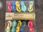 NIB Flip Flop String Lights Indoor/Outdoor Coastal Beach Decor Party