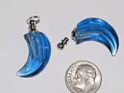 1 Blue Moon Perfume glass oil mini little fill vial pendant bottle SCREW CAP