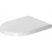 Duravit Toilet Seat Elongated Closed Front Soft Close Plastic in White w/ Lid