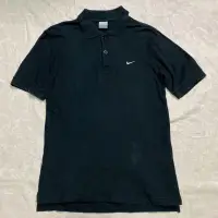 在飛比找蝦皮購物優惠-古著 美品 Nike基本款 全黑素面老polo衫 logo扣