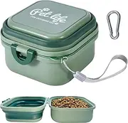 Collapsible Dog Water Bowl - Portable Travel Bowl for Dogs and Cats - Carry Pet Food - Collapsible Pet Water and Food Bowl - Convenient Feeding and Storage Solution - Food Storage Solution (Green)